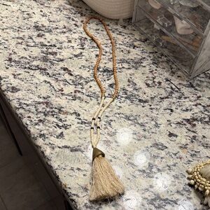 Noonday Collection Tan and Cream Necklace